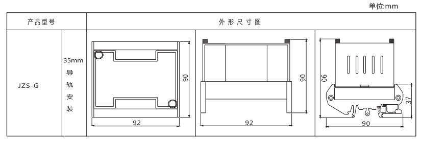 JZS-G-56繼電器外形尺寸及安裝尺寸圖 JZS-G-56繼電器外形尺寸及安裝尺寸圖
